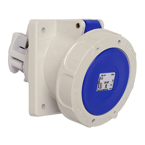 Walther-Werke CeeTyp IP67 Angled Panel Mounted Socket Outlet - 63