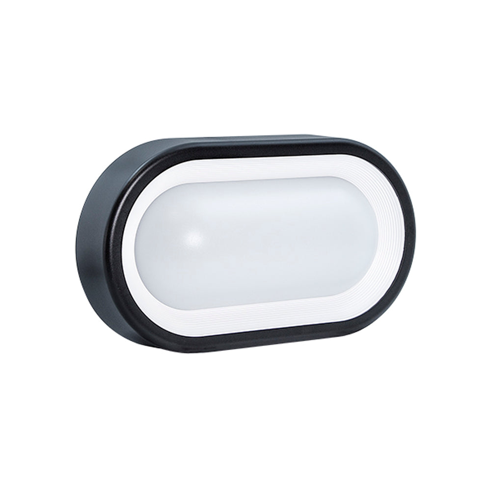 Halcyon LED EXT BULKHEAD 8.5W Pri:240V WW-BLACK — Scott Electrical