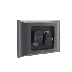 Legrand HPM AQUA LIFE 2 GANG SWITCH 16A IP66 FLUSH MOUNT CEMENT GREY
