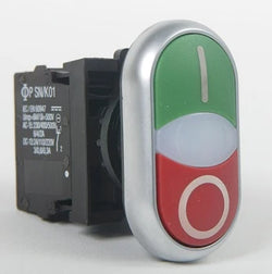 K&N Dble Push Button Red/Grn 1x N/O 1x N/C