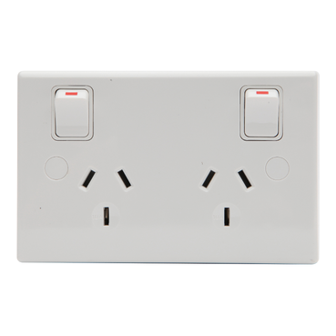 Pdl Double outlet 10A H White PDL595FWH