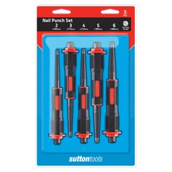 SUTTON NAIL PUNCH 5 PCE SET SOFT GRIP