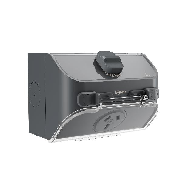 Legrand HPM AQUA LIFE SINGLE PPOINT 10A IP54 SURFACE MOUNT CEMENT GREY