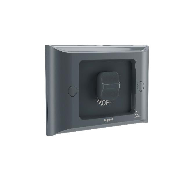 Legrand HPM AQUA LIFE 1 GANG SWITCH 16A IP66 FLUSH MOUNT CEMENT GREY