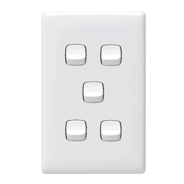 Legrand HPM LN 5 GANG VERT SWITCH WE