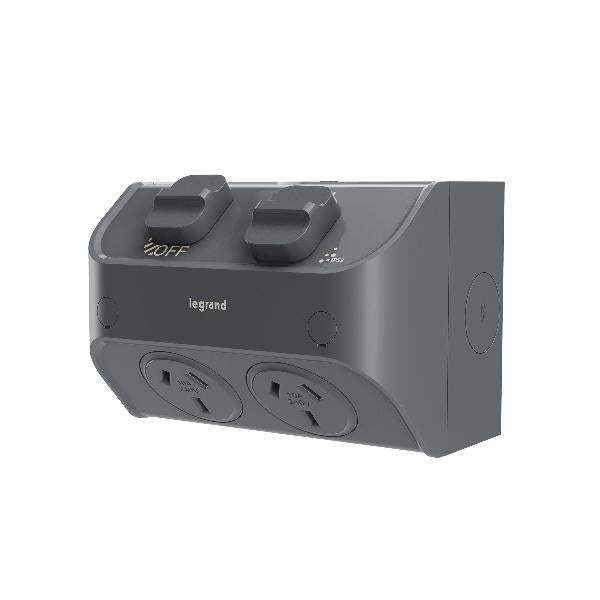 Legrand HPM AQUA LIFE DGPO 10A IP53 2 TERMINALS SURFACE MOUNT CEMENT GY