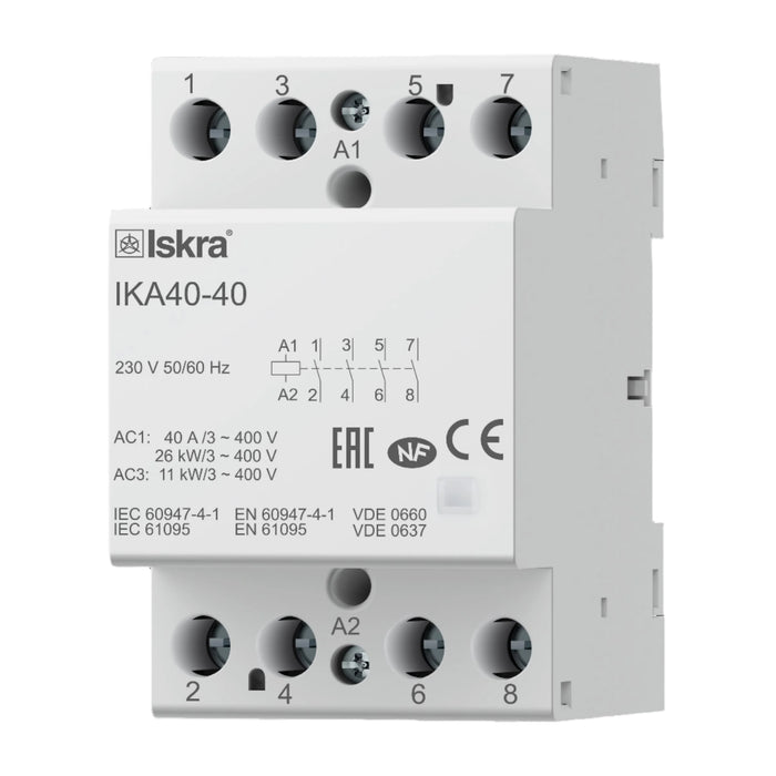 Mardag Iskra 4 Pole 40 Amp NORMALLY OPEN Modular Contactor 400VAC C