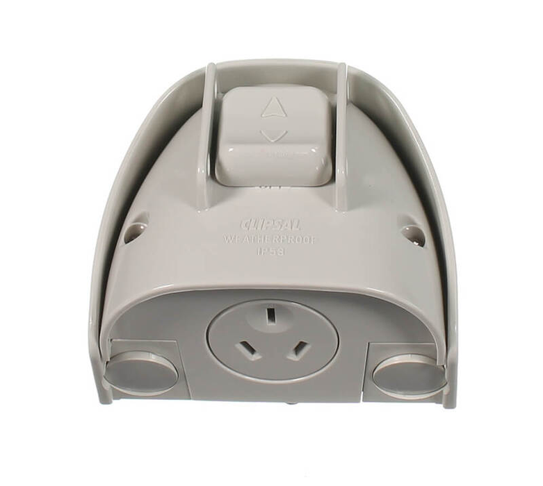 Clipsal Single switch sock 10A surf WP WSC227-GY