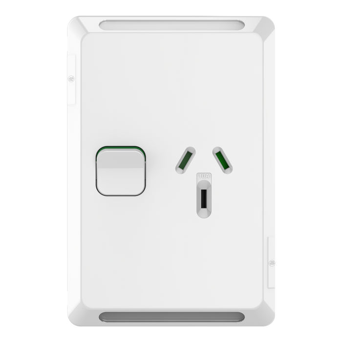 Iconic Socket Sw Vert Single 10A 250V XW