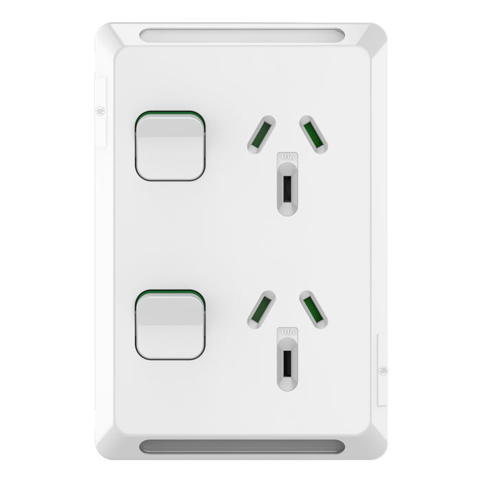 Iconic Socket Sw Vert Twin 10A 250V XW