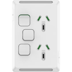 Iconic Socket Sw Vert Twin 1Ex20A 10A 250V XW