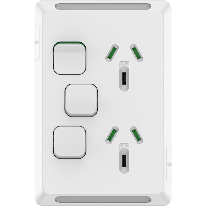 Iconic Socket Sw Vert Twin 1Ex20A 10A 250V XW