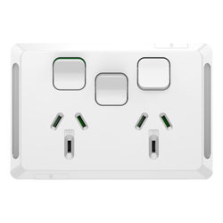 Iconic Socket Sw Horiz Twin 1Ex20A 10A250V XW