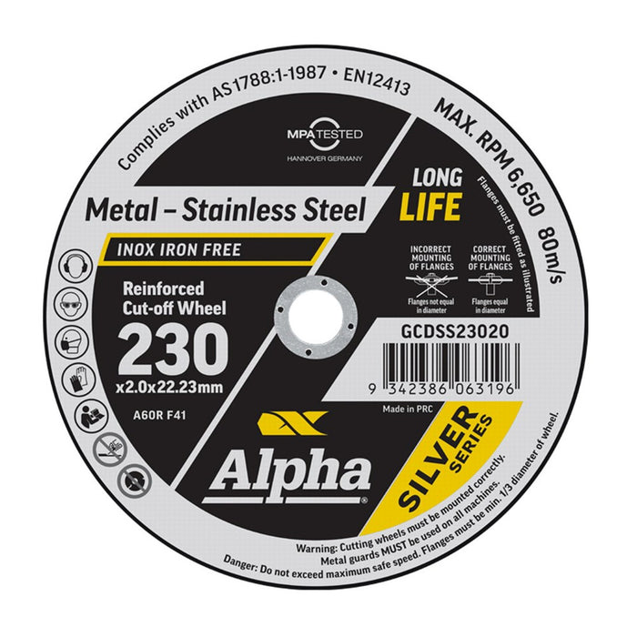 Trucut Sheffield MaxAbrase Silver Series Disc 230 x 2.0mm