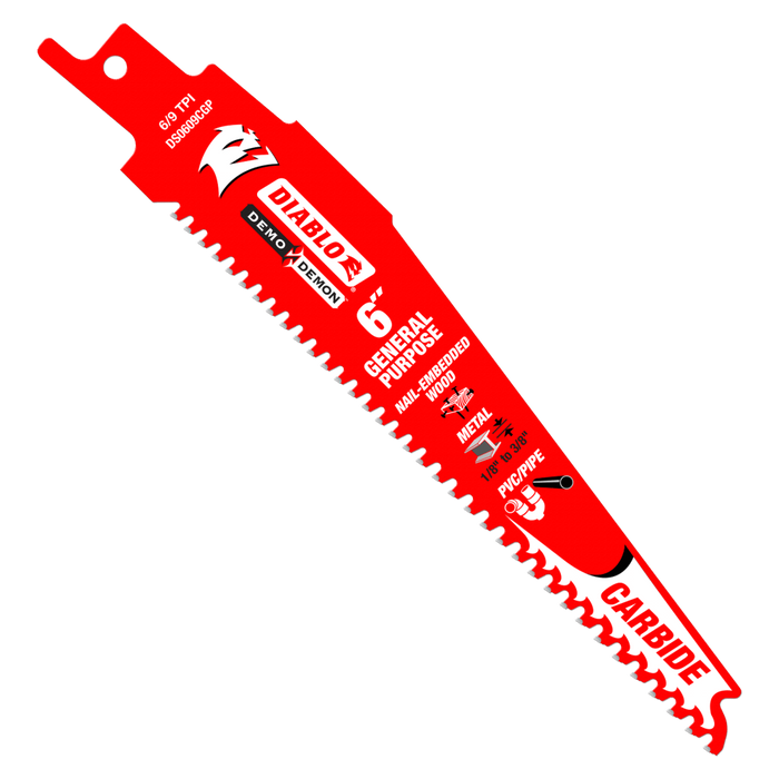 6inch Demo Demon Carbide Recipro Blade for Nail-Embedded Wood 5-7 TPI - 3 pcs
