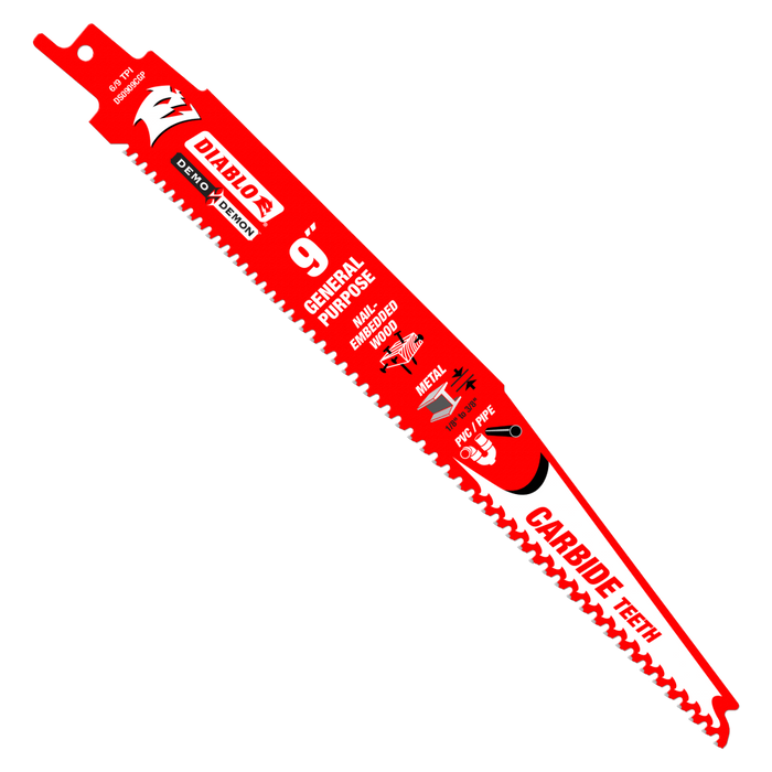 9inch Demo Demon Carbide Recipro Blade for Nail-Embedded Wood 5-7 TPI - 3 pcs
