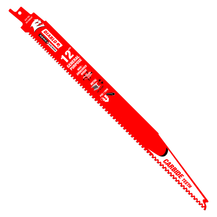 12inch Carbide 6-9 TPI General Purpose Recipro Blade