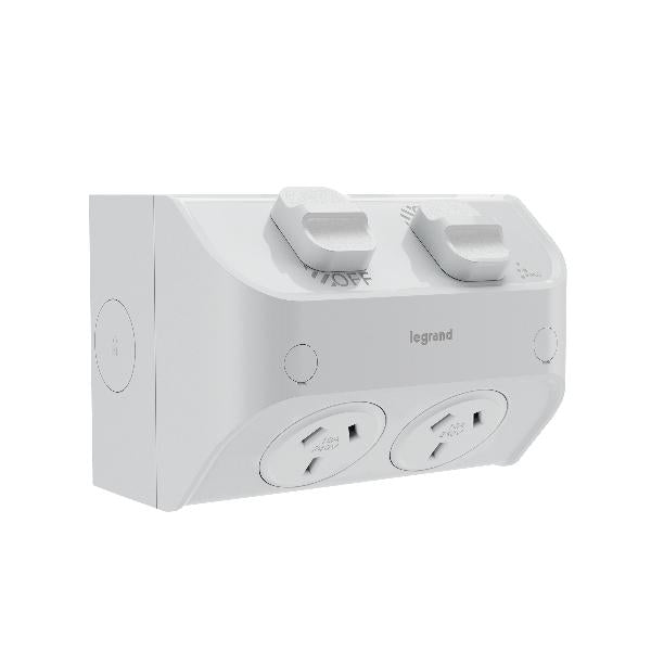Legrand HPM AQUA LIFE DGPO 15A IP53 2 TERMINALS SURFACE MOUNT LIMESTN GY