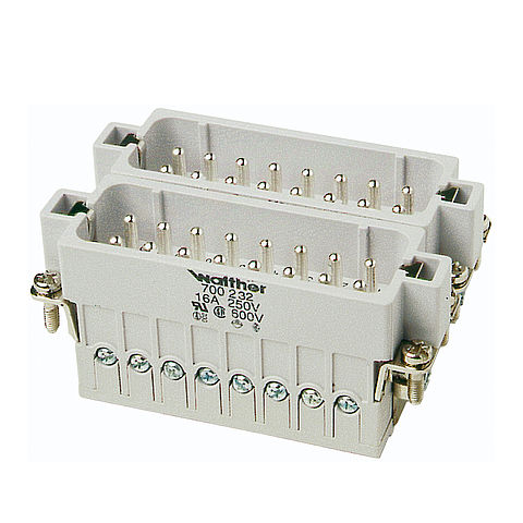 Walther-Werke Male Insert - 16 Pole - Screw Connection with Wire G