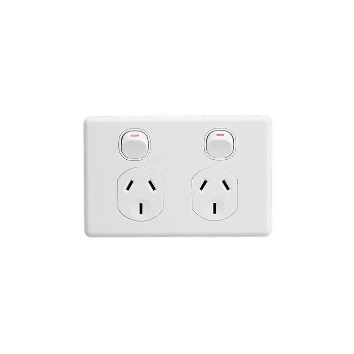 Clipsal SOCKET SWT TWIN 10A 250V C2025-WE