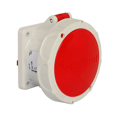 Walther-Werke CeeTyp IP67 Container Panel Mounted Switched Socket