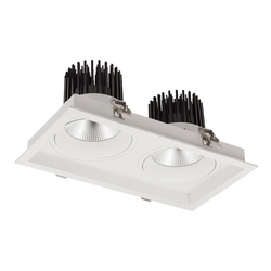 Halcyon LED REC RECT.TWIN TILT/ROT C/W DIM.DR 2x28W 700mA CC WW93-WH