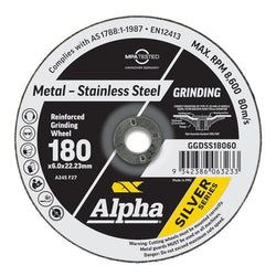 Trucut Sheffield SHEFFIELD MaxAbrase 180 x 6.0mm Grinding Disc - Stainless