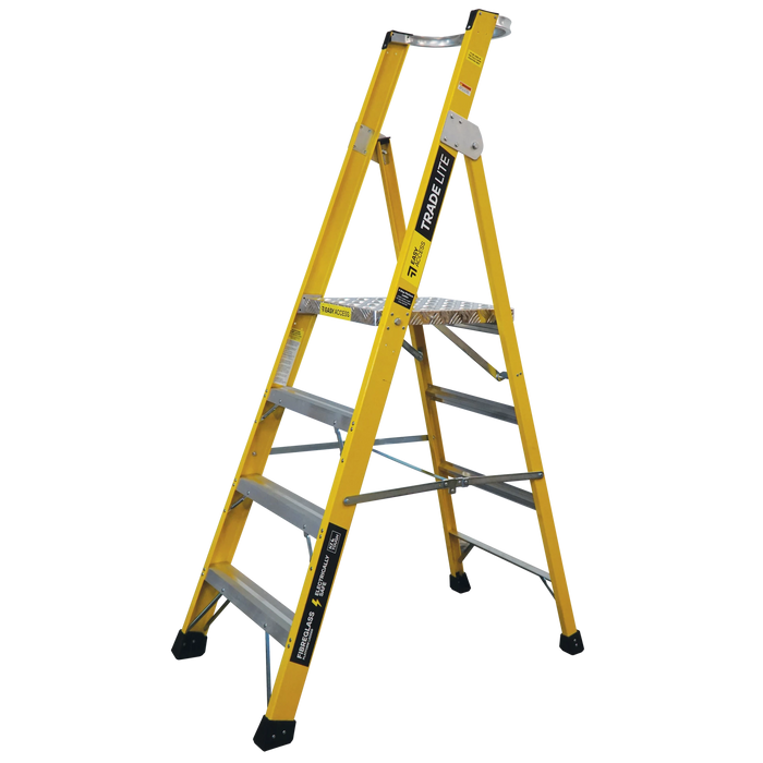 KING FIBREGLASS 1.2M (4FT) PLATFORM LADDER (160KG INDUSTRIAL