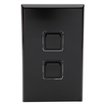 Pdl Double gang sw 16A/20A Black