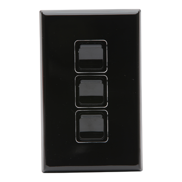 Pdl Triple gang sw 16A/20A Black