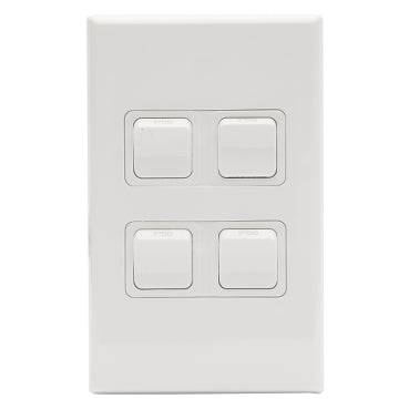 Pdl Four gang 16A/20A V WP White PDL684VWPDWH