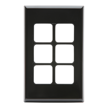 Pdl Plate std 6 gang Black