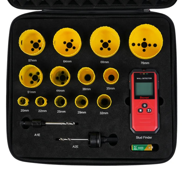Starrett Deep Cut Hole Saw Set with Stud Finder