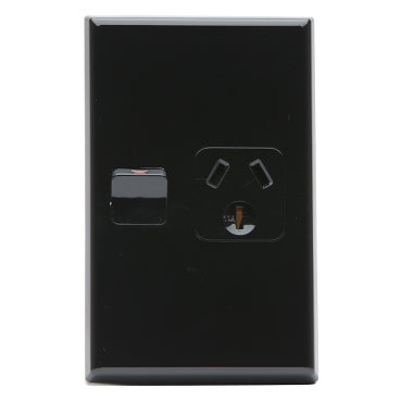 Pdl Single outlet 10A V Black