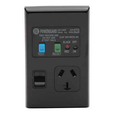 Pdl RCD single socket 30MA Black