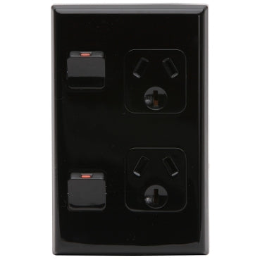 Pdl Double outlet 10A V Black