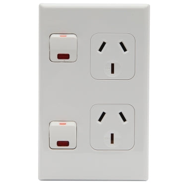 Pdl Double outlet 10A & neon V Wh