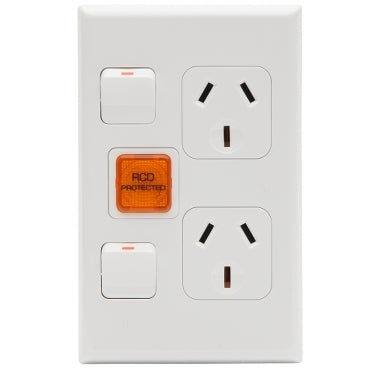 Pdl Double outlet 10A V RCD on
