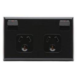 Pdl Double outlet 10A Black