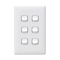 Legrand HPM LN 6 GANG VERT SWITCH WE