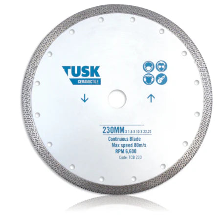 Tusk Continuous Tile Blades - 180 x 1.6/1.2 x 10 x 25.4 with big