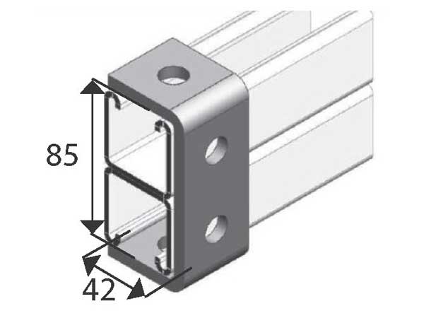 Unistrut 2086881 Tee 90 deg Flat 50mm Ali