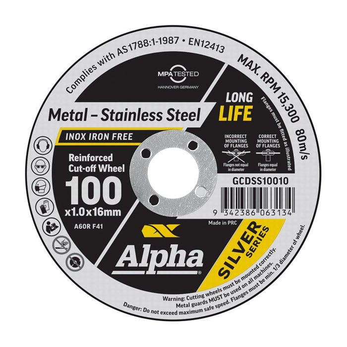 Trucut Sheffield MaxAbrase Silver Series Disc 100 x 1.0mm