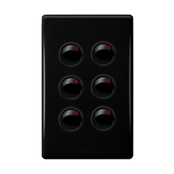 Legrand HPM ED 16A 6 GANG SWITCH BLACK