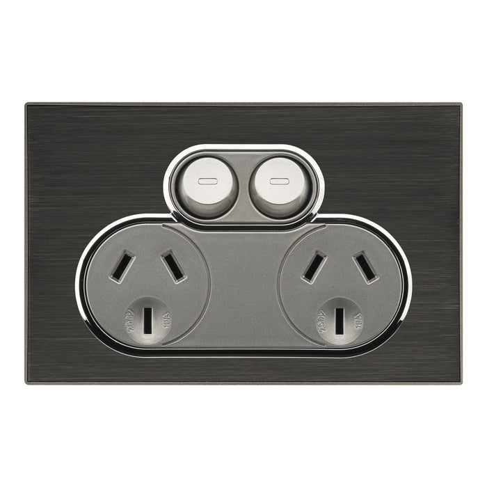 Saturn SOCKET SWT TWIN 10A250V SATURN 4025-HB