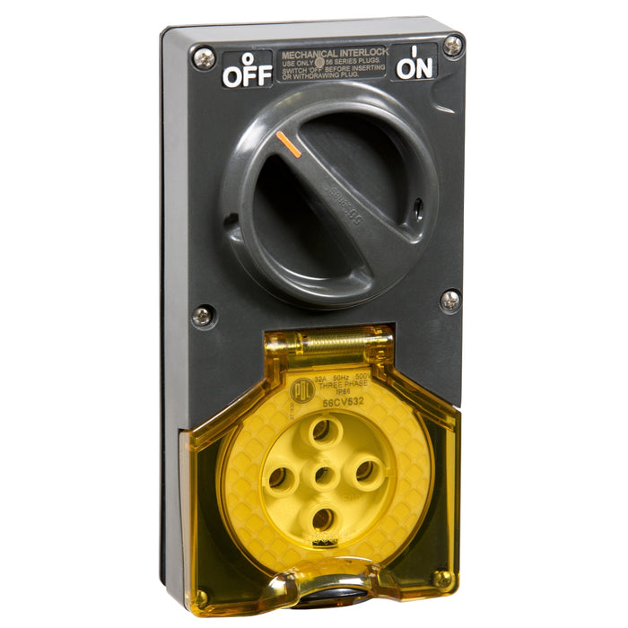 Pdl 56CV532 5pin 32A CHEMICAL RESISTANT SW SOC GREY (LE) PDL