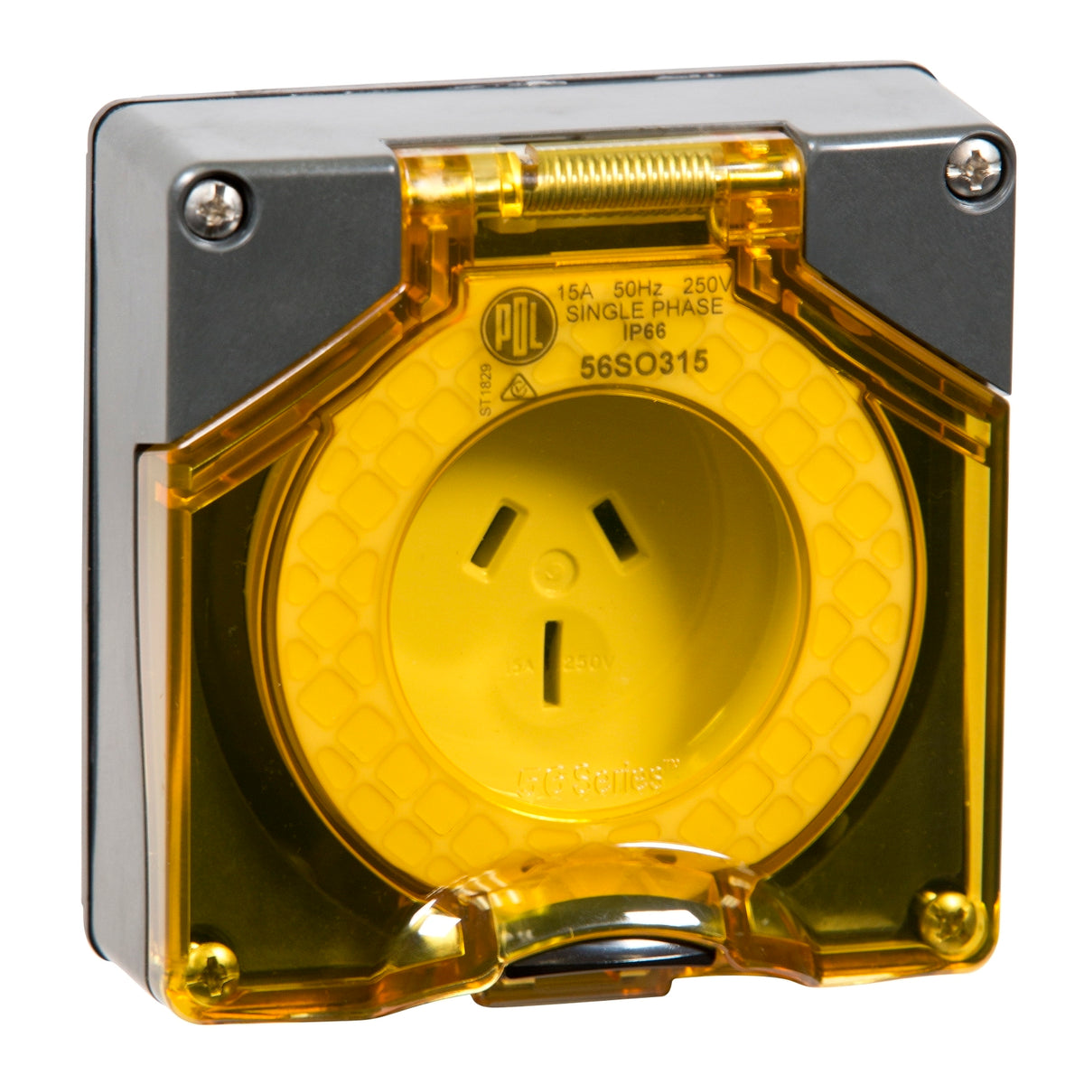 Pdl 3pin 15A CHEMICAL RESISTAN GREY SOCKET (LE) PDL — Scott Electrical