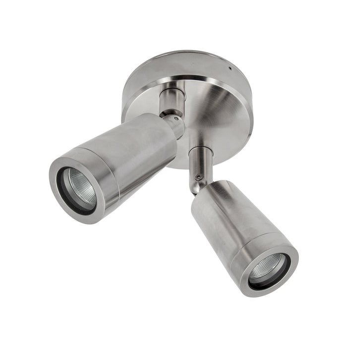 Halcyon EXT LED TWIN SPOT TILT/ROT 2X9W Pri:240V C/W DIM DRI WW-SS