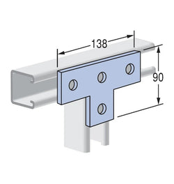 Unistrut 2099210 Flat Plate 4 Hole Tee HDG