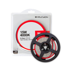 Halcyon LED TAPE 3M (CUT 33.3mm) 10mm 15W 180/1M 24V DC-NW